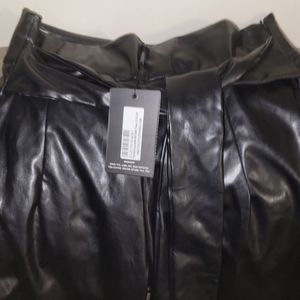 Black Faux Leather Pants